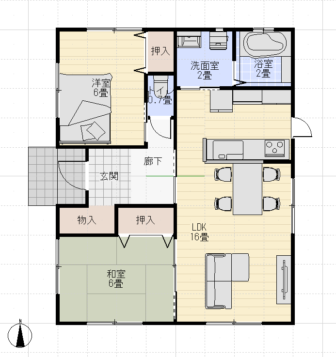 アイダ設計平屋20坪間取り