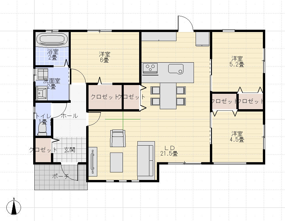 ニコニコ住宅平屋間取り