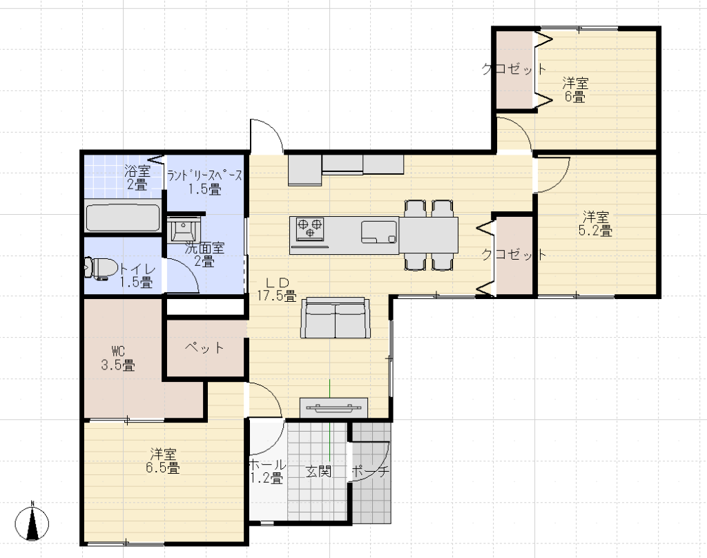 タマホーム平屋1000万円代間取り