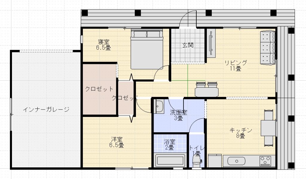 ブルースホーム平屋間取り