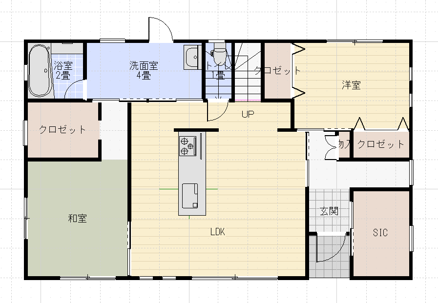 アエラホーム平屋30坪南玄関2LDK間取り
