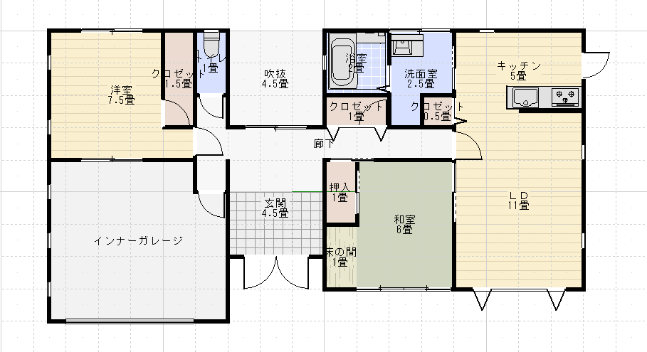 タマホーム平屋間取り