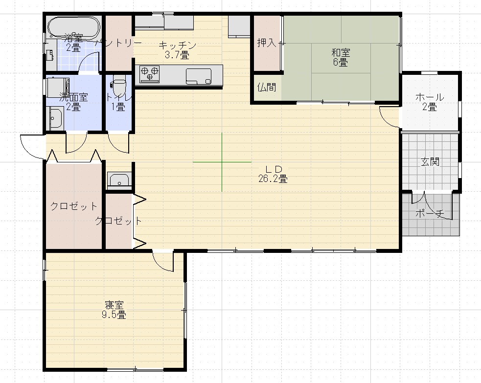 33坪平屋南玄関2LDKアエラホーム間取り