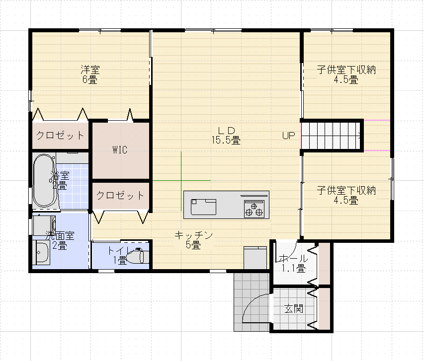24.5坪平屋3LDK南玄関丸和住宅間取り