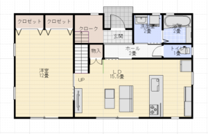 平屋20坪北玄関1LDKエイワン間取り