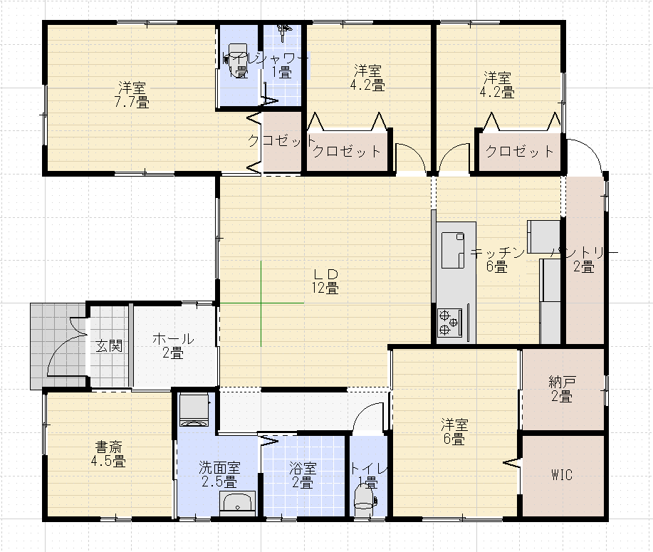 平屋西玄関ローコスト5K以上ヤマダホームズ35坪バリアーフリー間取り