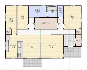 29坪3LDK南玄関ダイワハウス間取り