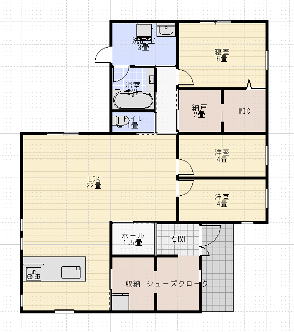 32坪平屋2LDK富士住建間取り